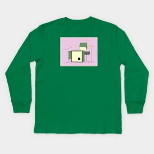 Square Drum-Set Kids Long Sleeve T-Shirt